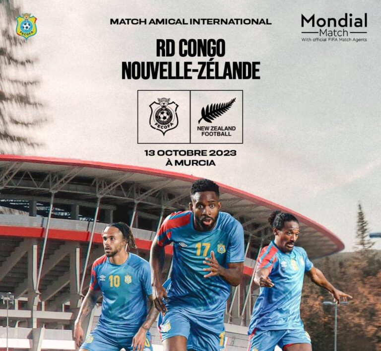 Football : La RDC affronte en amical la Nouvelle Zélande le 13 Octobre prochain