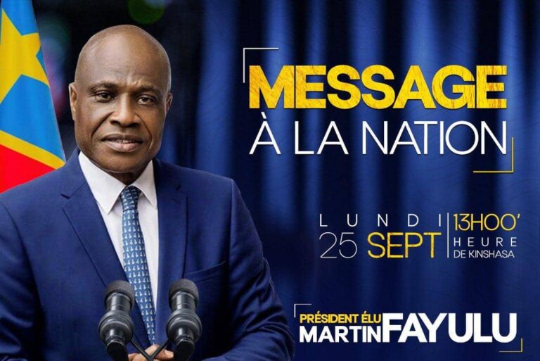 RDC : Martin Fayulu s’adresse à la nation congolaise ce lundi 25 septembre